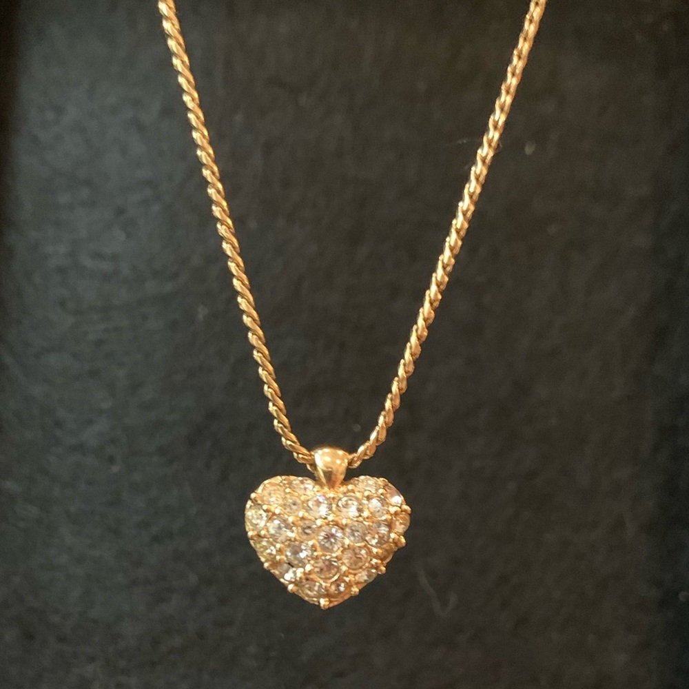 Swarovski Crystal Goldtone HEART Pendant 16 in Necklace - Picture 12 of 14